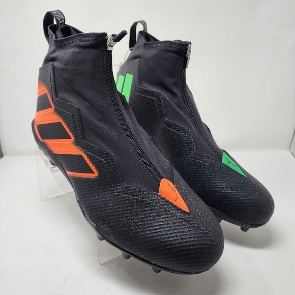 Adidas Football Cleats Mens 15 Black Green Orange Nasty...